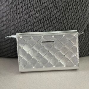 Michael Kors Silver Quilted Women's Cosmetic Bag